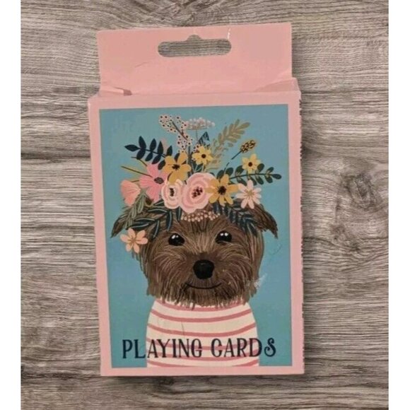 Mia Charro Cards Dog Playing Yorkie Deck Yorkshire Terrier Flower Crown Game Pup - Picture 1 of 12